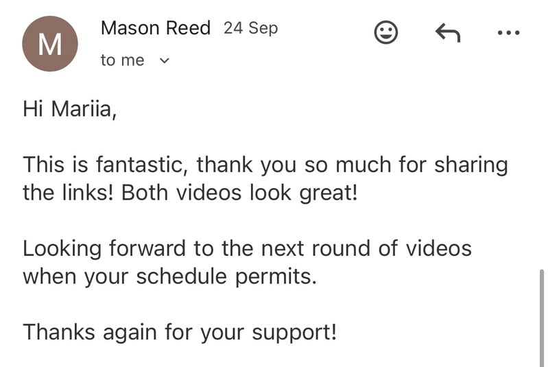 Client testimonial